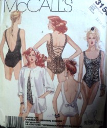 3150 MCCALLS LO BACK LACED OR NOT 1 PC SWIMSUIT, COVERUP PATTERN 6-10,8-12-16